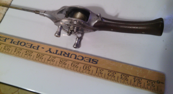 Vintage 1940's Hurd Super Caster Metal Fishing Rod, Reel with Walnut Wooden  Handle, Vinyl Case with Working Zipper